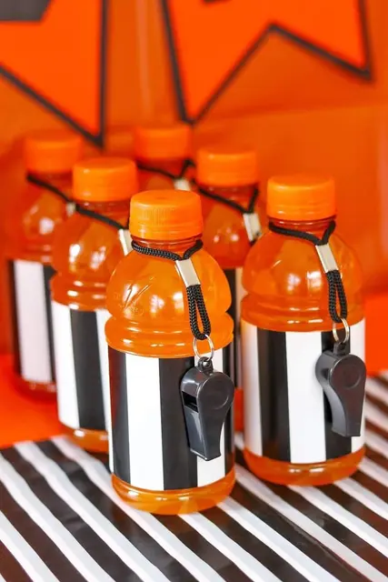 Referee Stripe Bottle Wraps for a Sports Party