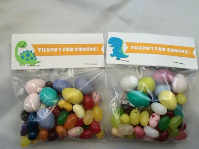 Dinosaur Candy Bags with Thanks for Coming Toppers