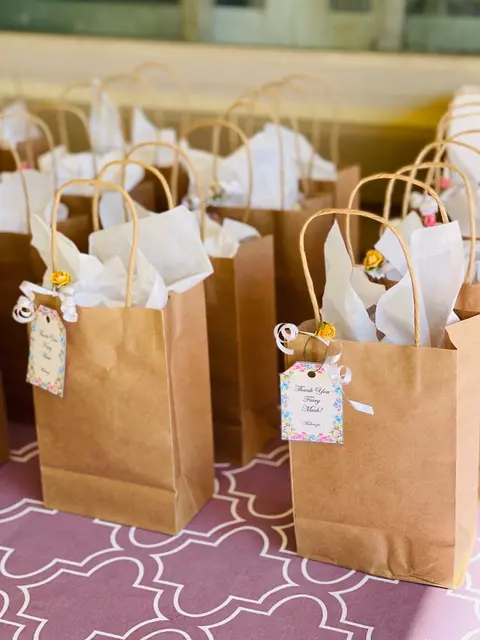Kraft Fairy Favor Bags with Floral Thank You Tags
