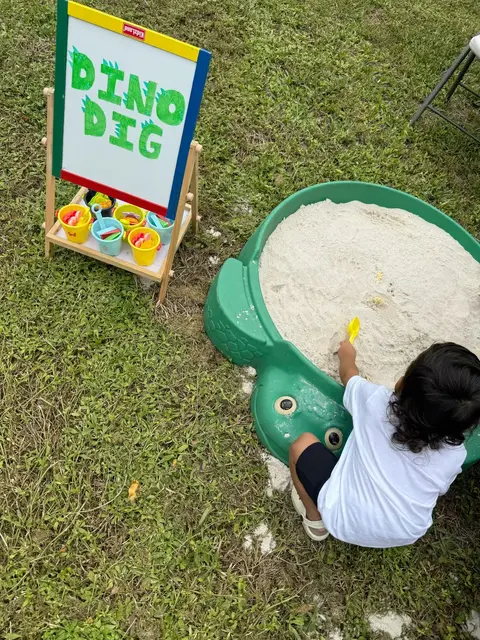 Dino Dig Station with a Turtle Sandbox