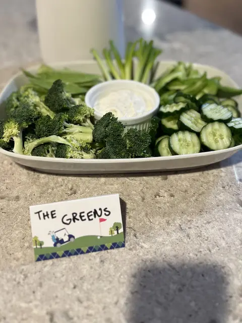 Golf Party Vegetable Platter with The Greens Food Tent