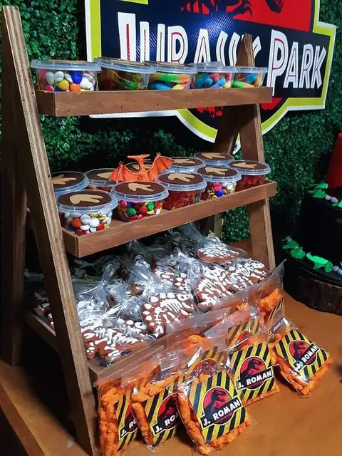 Jurassic Park Snack Shelves with Fossil Cookies