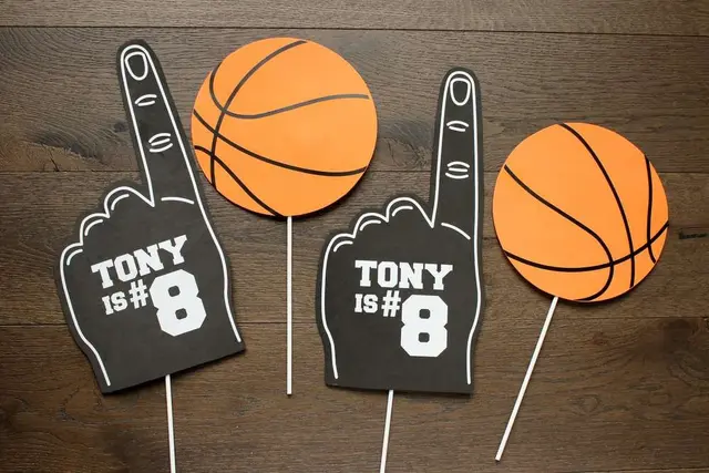 Basketball and Number-One Hand Paper Props