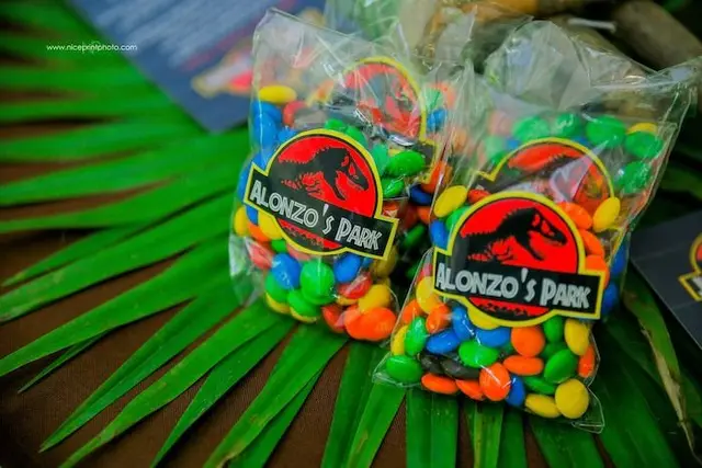 Dinosaur Candy Bags with Red and Black Labels