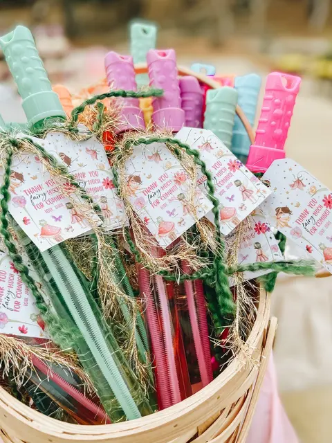 Fairy Bubble Wand Favors with Floral Thank You Tags