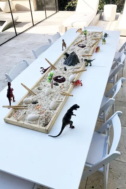 Dinosaur Dig Table with Sand, Eggs and Excavation Tools