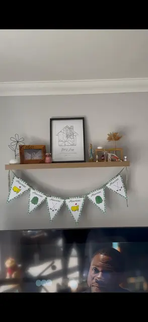 Masters Pennant Banner with Green Gingham Borders