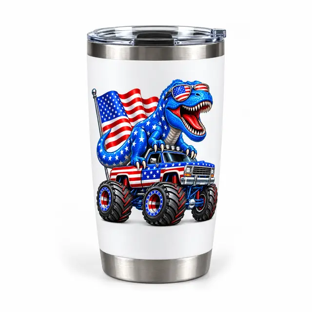 Stars and Stripes T-Rex Monster Truck PNG Clipart