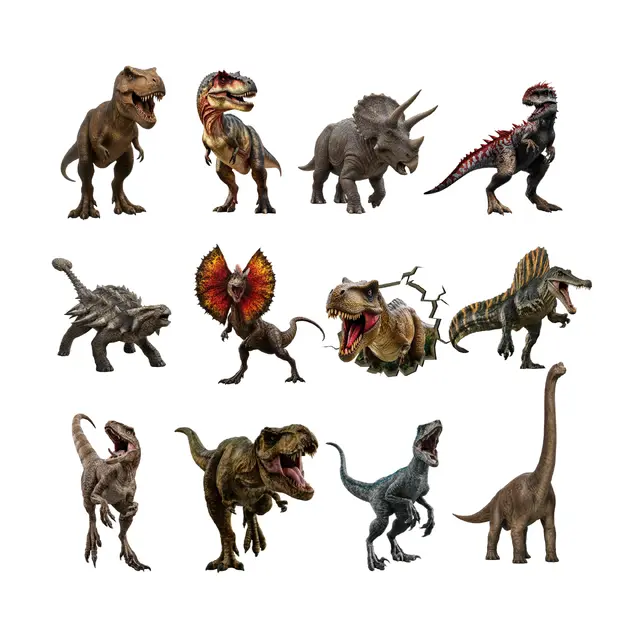 Realistic Dinosaur PNG Clipart – 12 Transparent Images