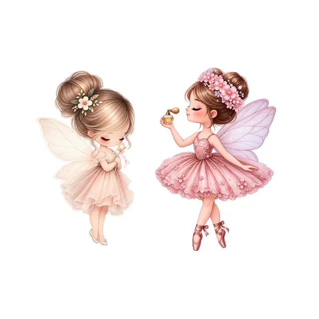 Pink Fairy Duo PNG Clipart Pack