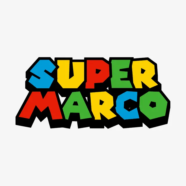 Super Mario-Inspired Color Block Printable Lettering