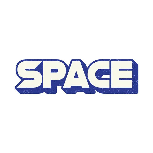 Retro Space Blue Shadow Printable Lettering