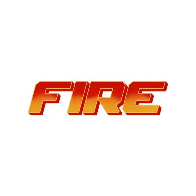 Red and Gold Fire-Style Printable Lettering