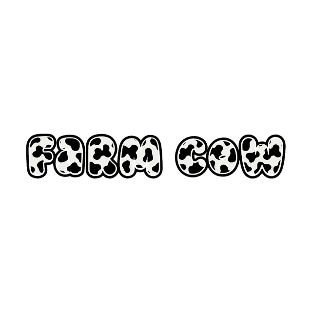 Black and White Cow Spot Printable Lettering