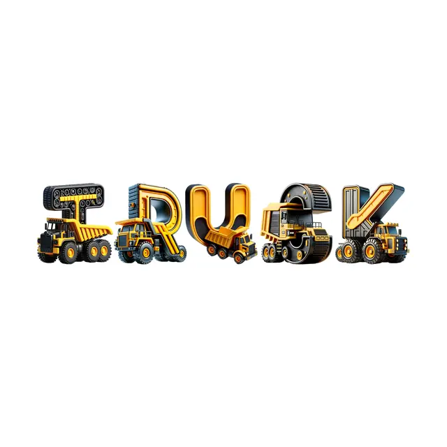 Construction Vehicle Alphabet-Style Printable Lettering
