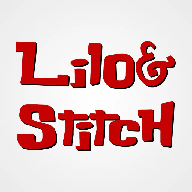 Lilo and Stitch-Inspired Red Printable Lettering