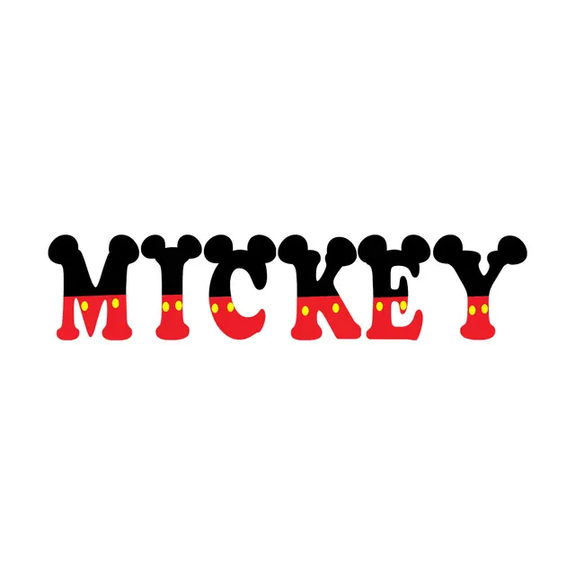 Mickey Mouse Ears and Red Shorts Printable Lettering