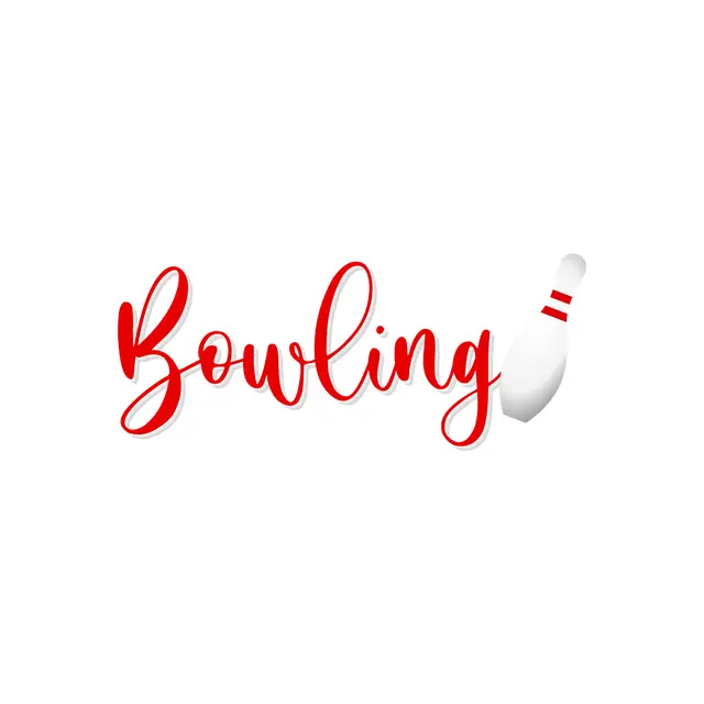 Red Bowling Script and Pin Printable Lettering