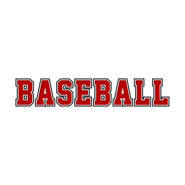 Red Baseball Varsity Printable Lettering