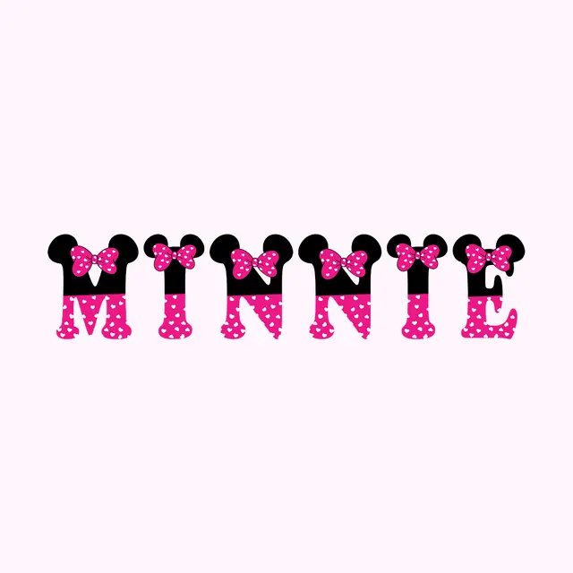 Minnie Mouse Ears and Pink Bow Printable Lettering