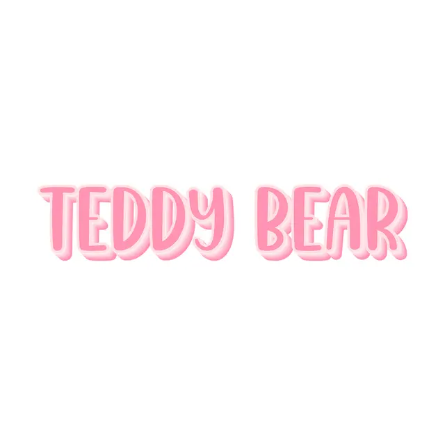 Pink Teddy Bear Display Printable Lettering