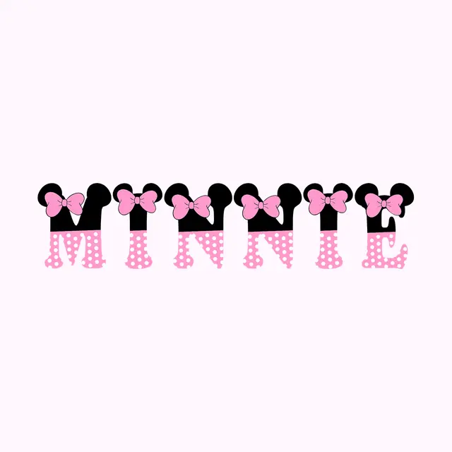 Minnie Mouse Pale Pink Bow Printable Lettering