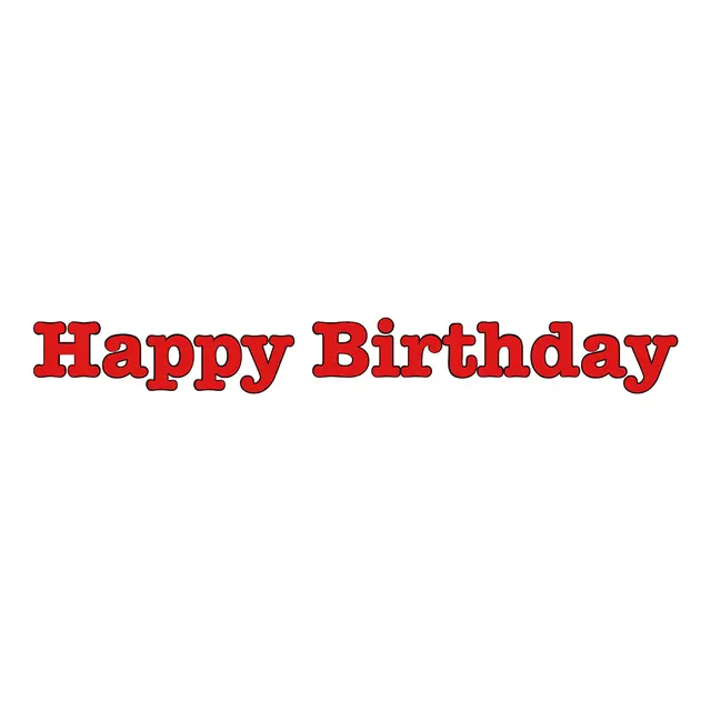 Red Rounded Serif Birthday Printable Lettering