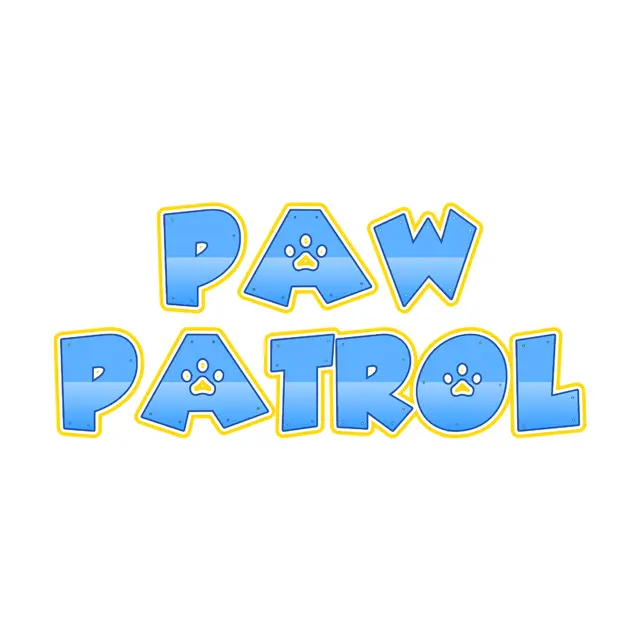 PAW Patrol-Inspired Blue Paw Print Printable Lettering