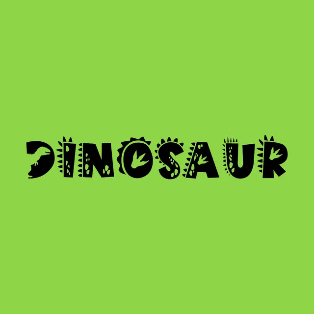 Black Dinosaur Silhouette Printable Lettering