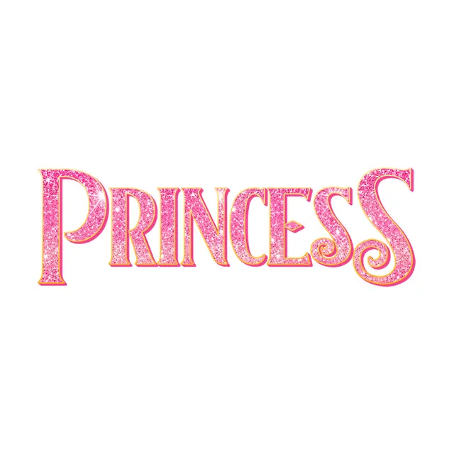 Pink Sparkle Princess Printable Lettering
