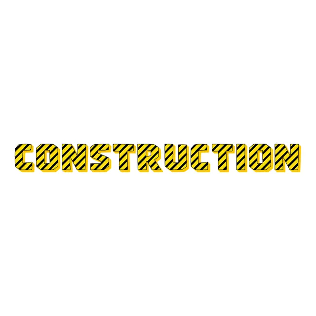 Yellow and Black Construction Stripe Printable Lettering