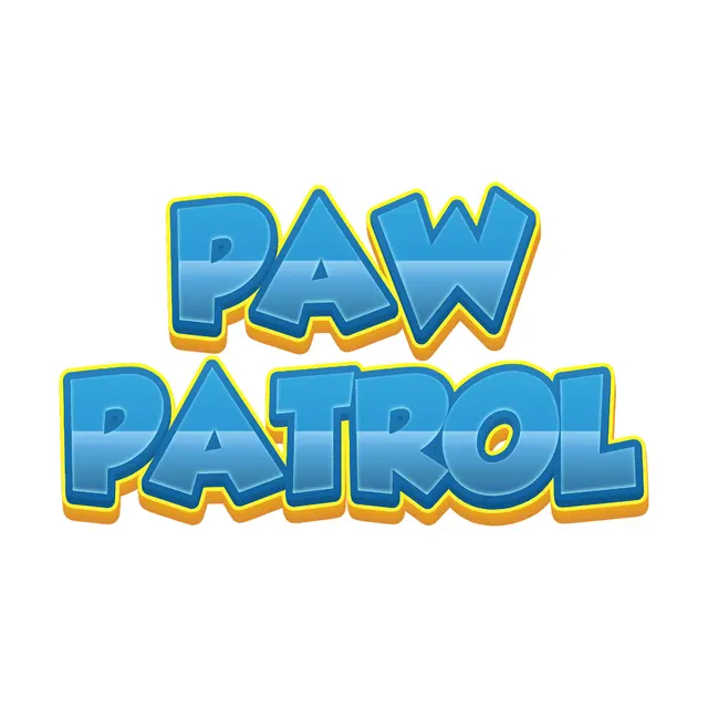 PAW Patrol-Inspired Blue and Gold Printable Lettering