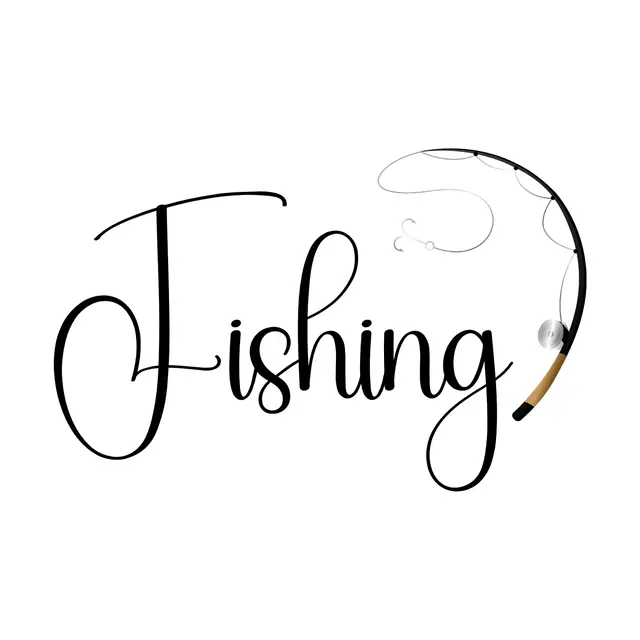 Fishing Rod Fine Script Printable Lettering