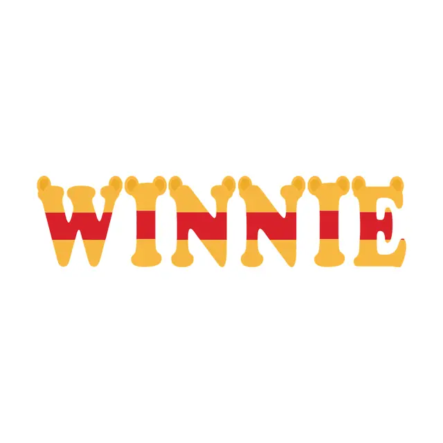 Winnie-Inspired Honey Gold and Red Printable Lettering