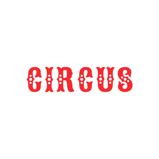Red Ornamental Circus Printable Lettering