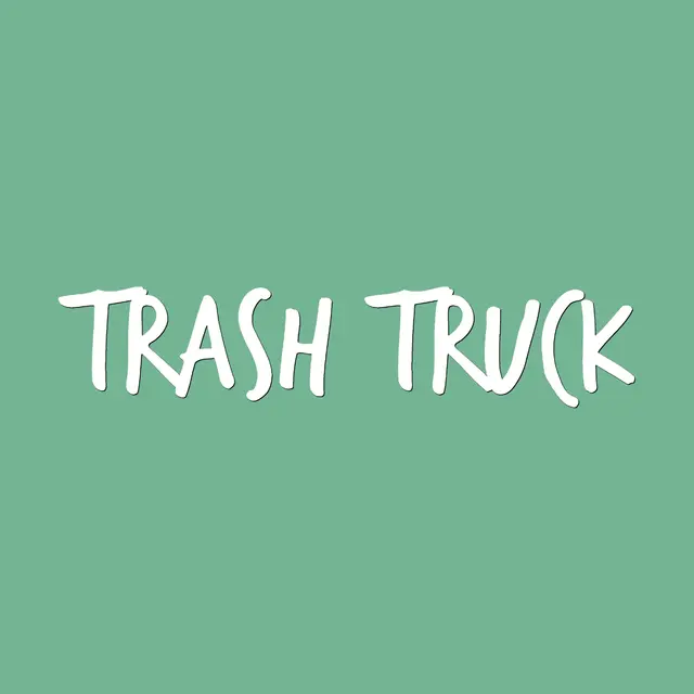 Trash Truck-Inspired White on Green Printable Lettering