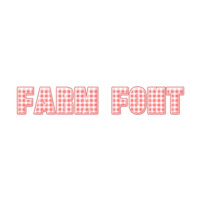 Pink Gingham Farm Printable Lettering