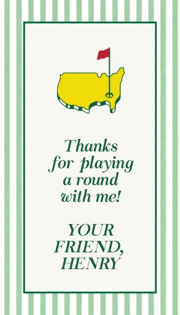 Thanks for Playing a Round Golf Favor Card