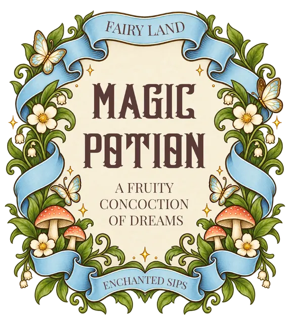 Blue Ribbon Woodland Magic Potion Printable Drink Label