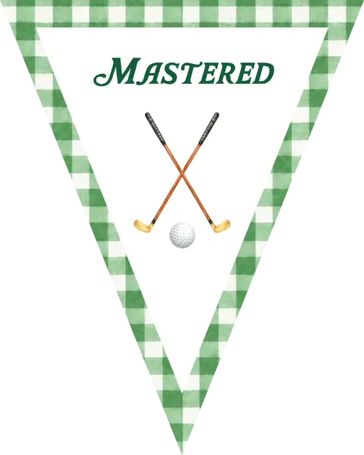 Crossed Golf Clubs Printable Pennant