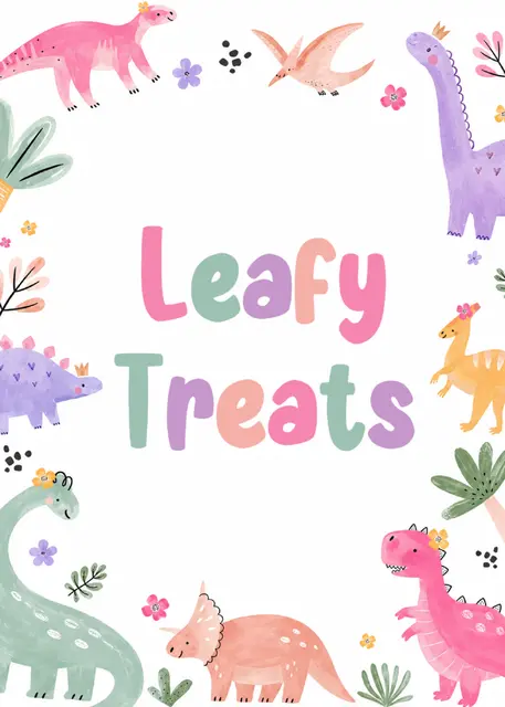 Pastel Floral Dinosaur Printable Food Sign
