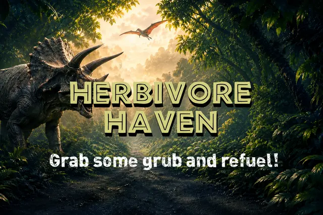 Jurassic Jungle Herbivore Haven Printable Food Sign