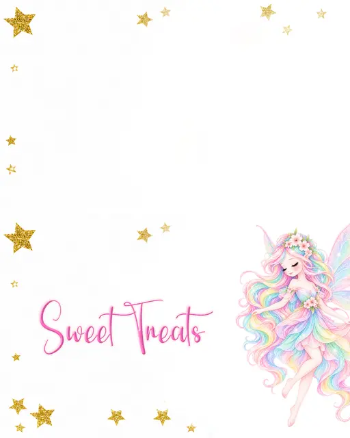 Pastel Rainbow Fairy Sweet Treats Printable Tent Label