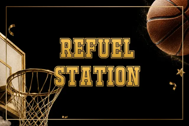 Black and Gold Basketball Refuel Station Printable Food Sign