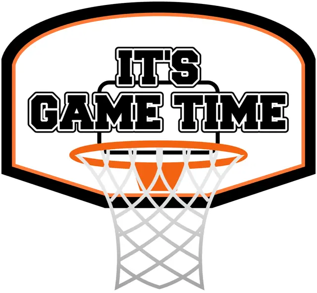 Basketball Hoop Game Time Printable Sticker Design