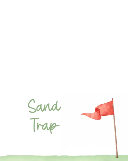 Watercolor Golf Flag Food Tent Card