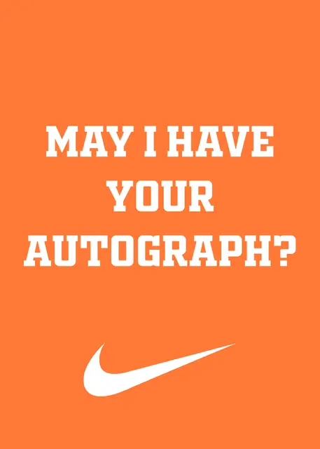 Orange Sports Autograph Printable Party Sign