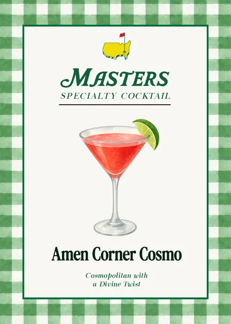 Amen Corner Cosmo Masters Cocktail Sign