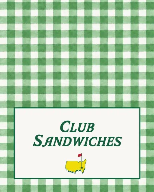 Green Gingham Golf Food Tent Card