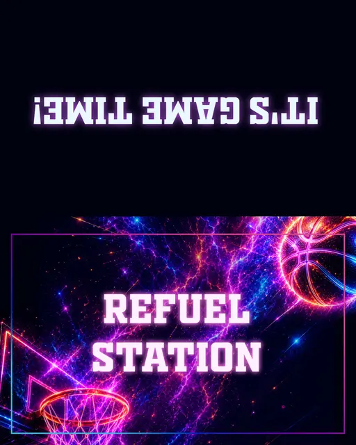 Electric Neon Basketball Refuel Printable Tent Food Label
